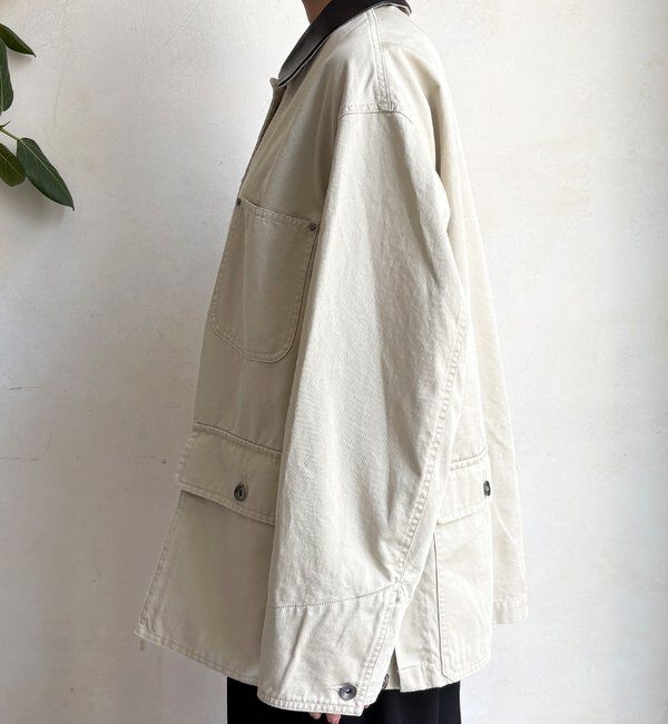  「レザーカラーカバーオールジャケット」|ブルゾン・スタジャン|