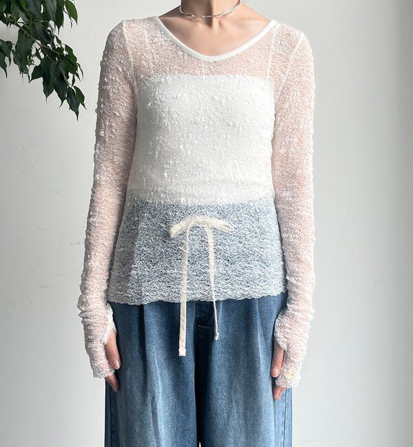  「レースロングスリーブトップス」|Tシャツ・カットソー|