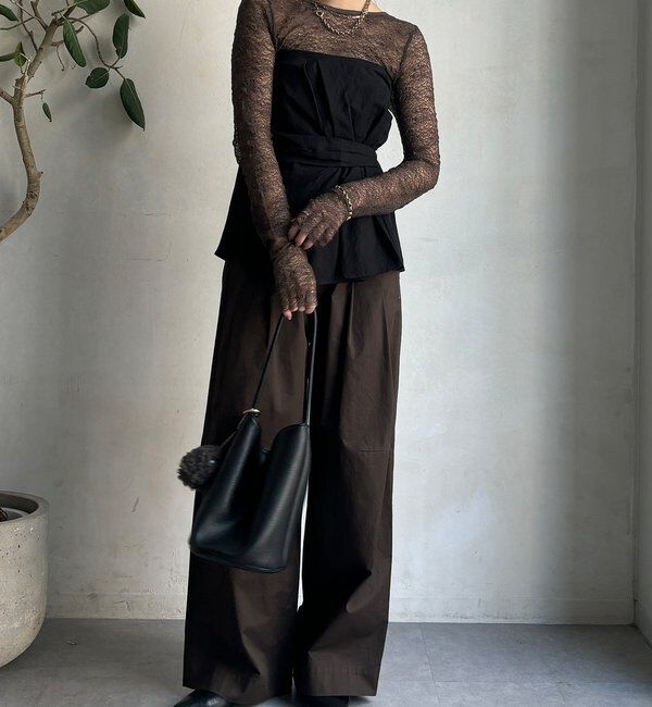  「レースロングスリーブトップス」|Tシャツ・カットソー|