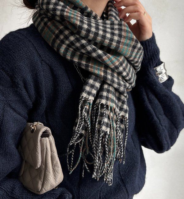  「リサイクルウールチェックマフラー」|マフラー|