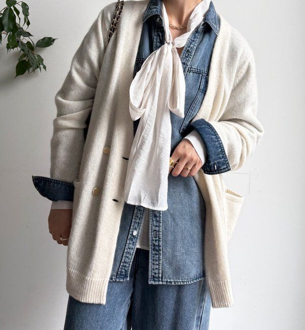  「ヤクウールニットジャケット」|テーラードジャケット|オフホワイト