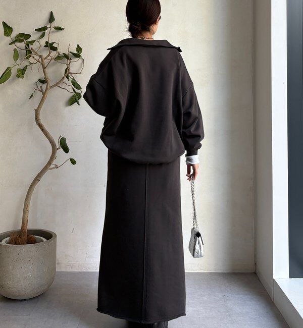  「裏起毛ドロストハーフジッププルオーバー」|Tシャツ・カットソー|