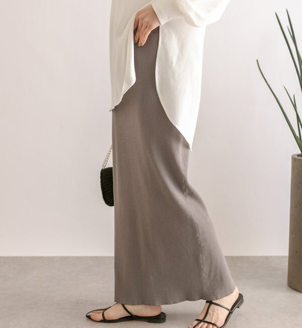  「【マイナス3kg/レビュー高評価☆】リブタイトスカート」|スカート|