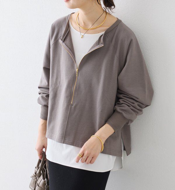  「【新色追加/抜け感◎】ハーフZIPスウェット」|Tシャツ・カットソー|
