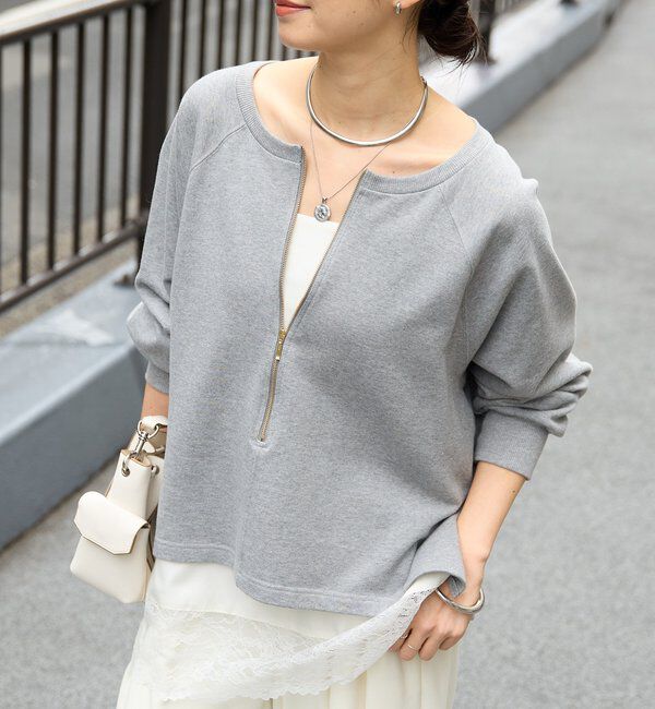  「【新色追加/抜け感◎】ハーフZIPスウェット」|Tシャツ・カットソー|