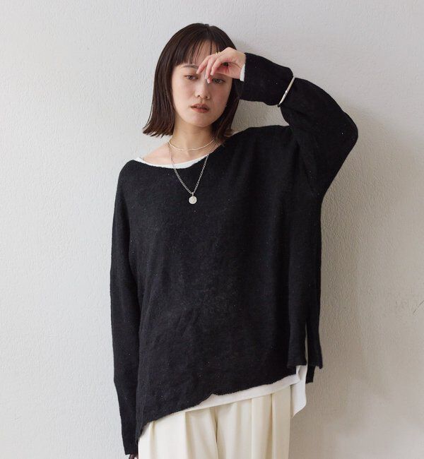  「【リニューアル】2wayスパングルシアーニット」|ニット・セーター|