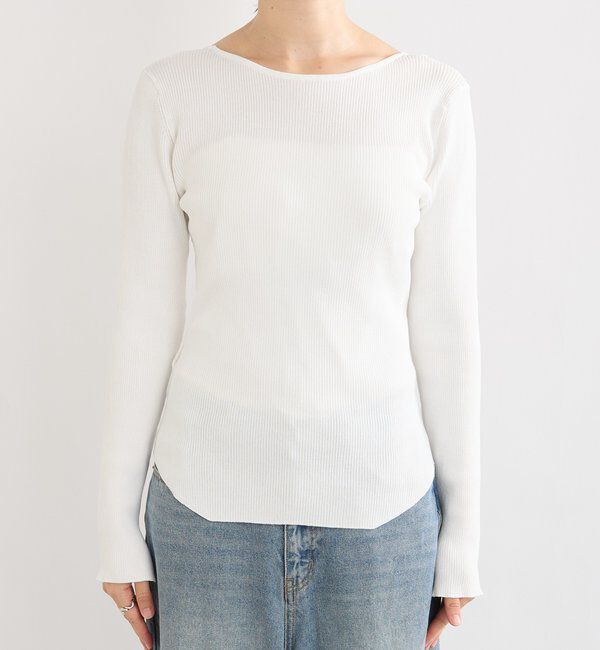  「【女性らしい抜け感】スクエア2WAYリブニット」|ニット・セーター|