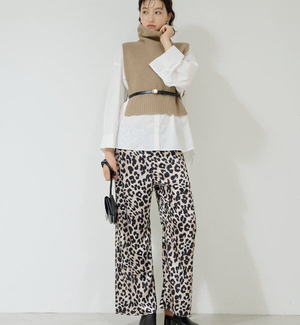  「ワイドドロストサテンパンツ」|チノ|ブラックその他1