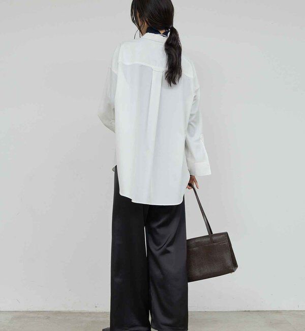  「ワイドドロストサテンパンツ」|チノ|