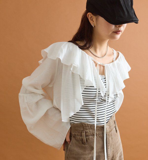  「ラッフルボレロブラウス」|シャツ・ブラウス|オフホワイト