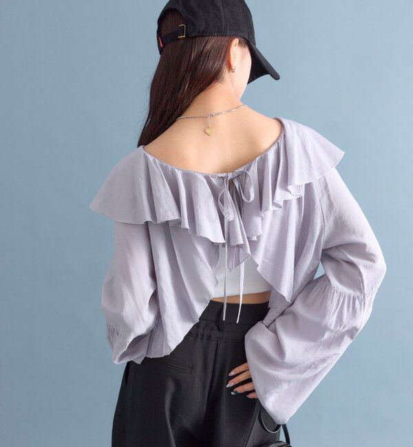  「ラッフルボレロブラウス」|シャツ・ブラウス|ブルー