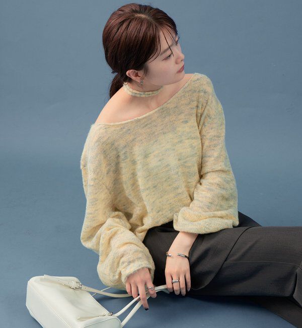  「MIXシアーボートニット」|ニット・セーター|