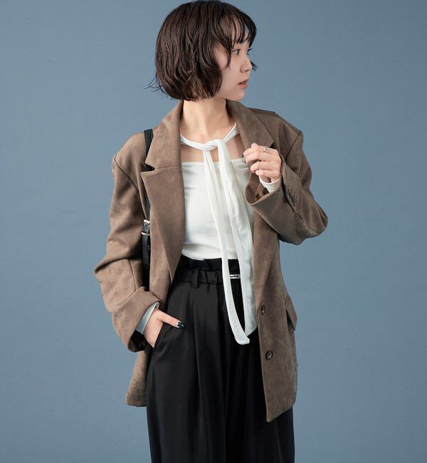  「フェイクスウェードジャケット」|テーラードジャケット|