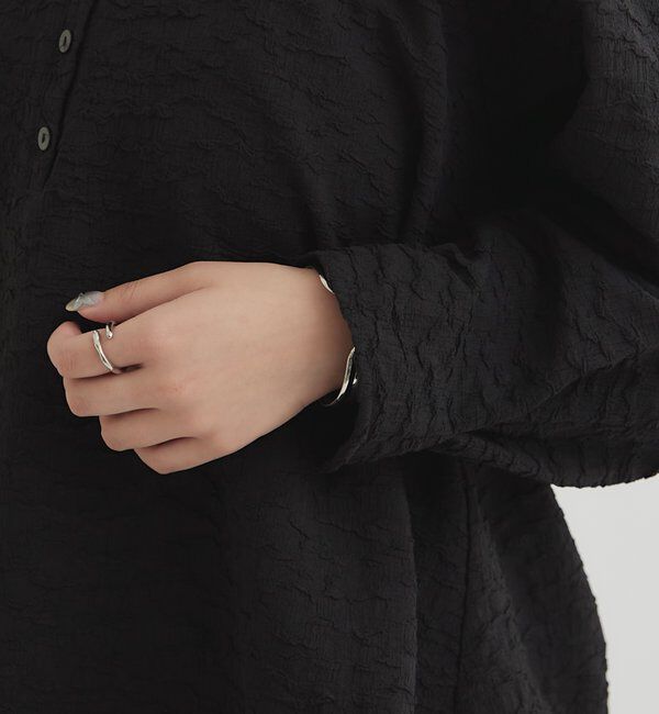  「エンボスパフ 長袖ブラウス」|シャツ・ブラウス|