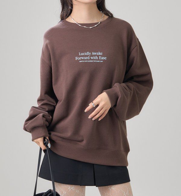  「miniロゴスウェット」|Tシャツ・カットソー|ブラウン