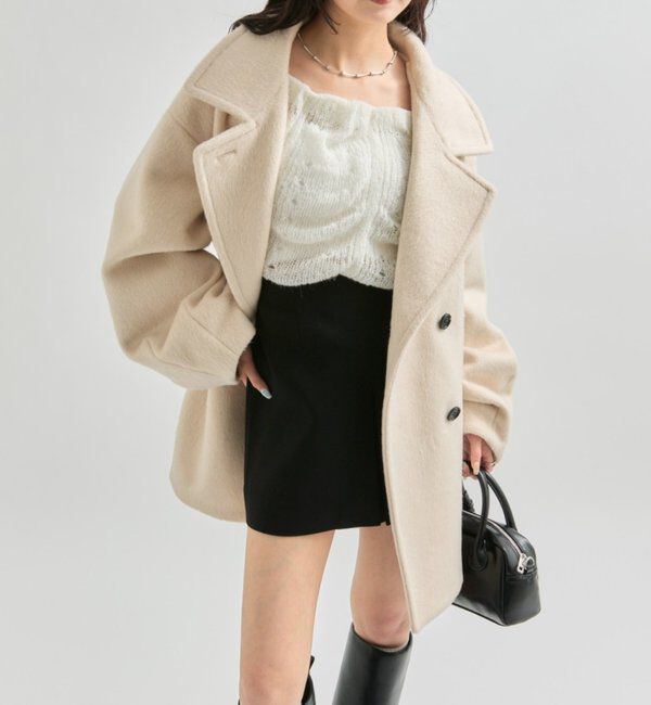  「ウール混 シャギーミドルコート」|その他|