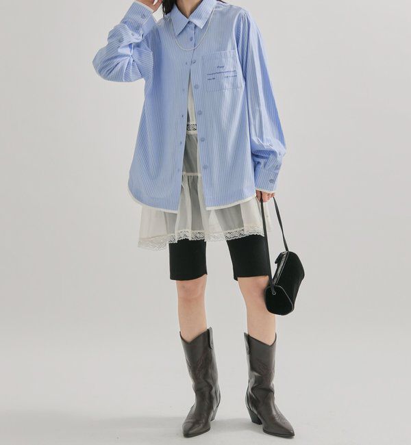  「ポケット刺繍ストライプシャツ」|シャツ・ブラウス|