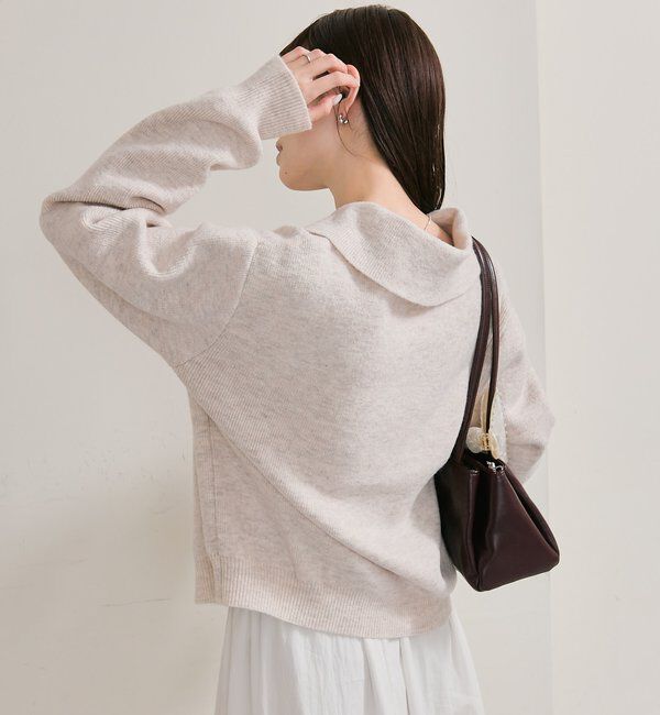  「襟付きプレートニットカーディガン」|カーディガン|