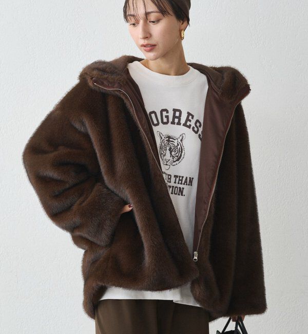  「フードフェイクファーブルゾン」|ベスト・ジレ|