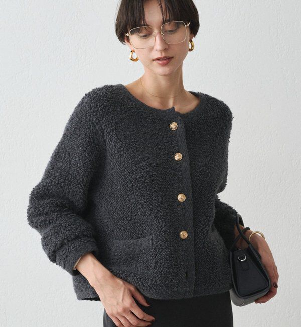  「ウールボアニットコーディガン」|ニット・セーター|