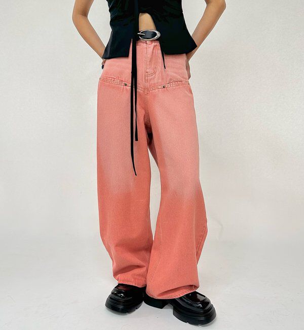  「《UNISEX / サイズ展開あり》スラッシュポケットブラストワイドデニム」|デニム|