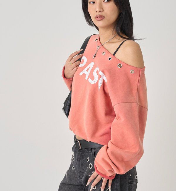  「アイレットオフショルロゴスウェット」|Tシャツ・カットソー|