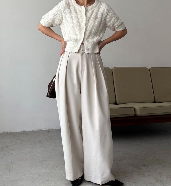  「【累計2万本突破！】【低身長・高身長サイズあり】2タックワイドパンツ」|チノ|