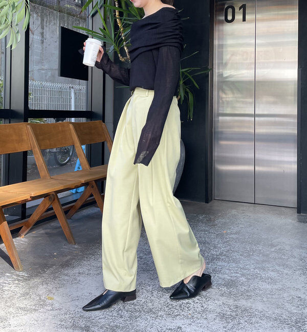  「【累計2万本突破！】【低身長・高身長サイズあり】2タックワイドパンツ」|チノ|