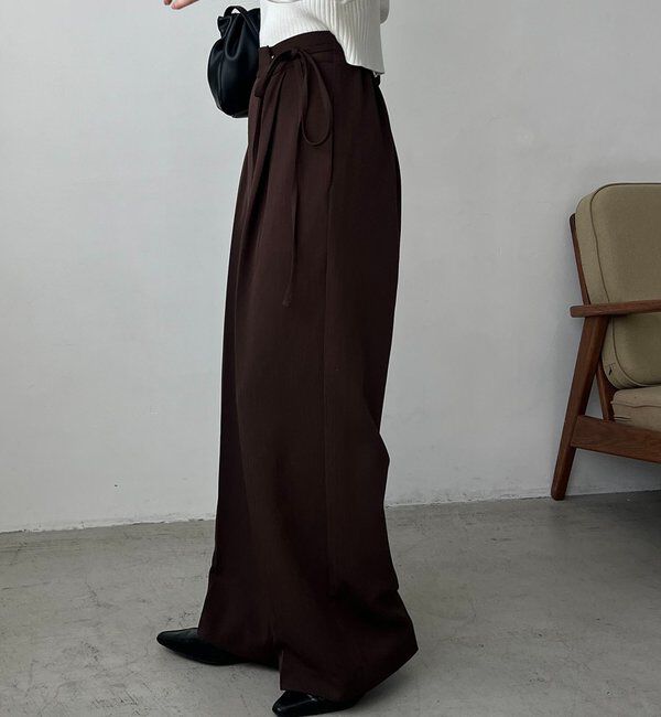  「【待望の追加決定！/新色ブラウン】ラップリボンパンツ」|チノ|