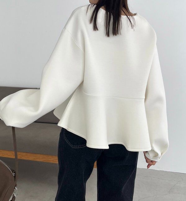  「【スタイルアップが叶う/伸縮性◎】ペプラムジップカーディガン」|Tシャツ・カットソー|