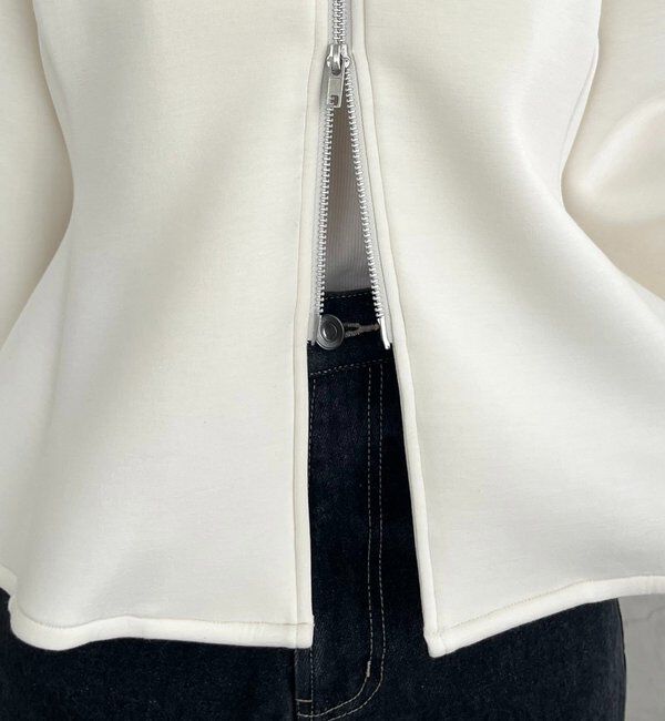  「【スタイルアップが叶う/伸縮性◎】ペプラムジップカーディガン」|Tシャツ・カットソー|