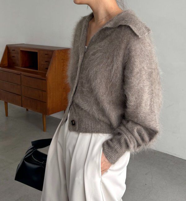  「【上質な着心地】WOOL100ミンクタッチカーディガン」|カーディガン|