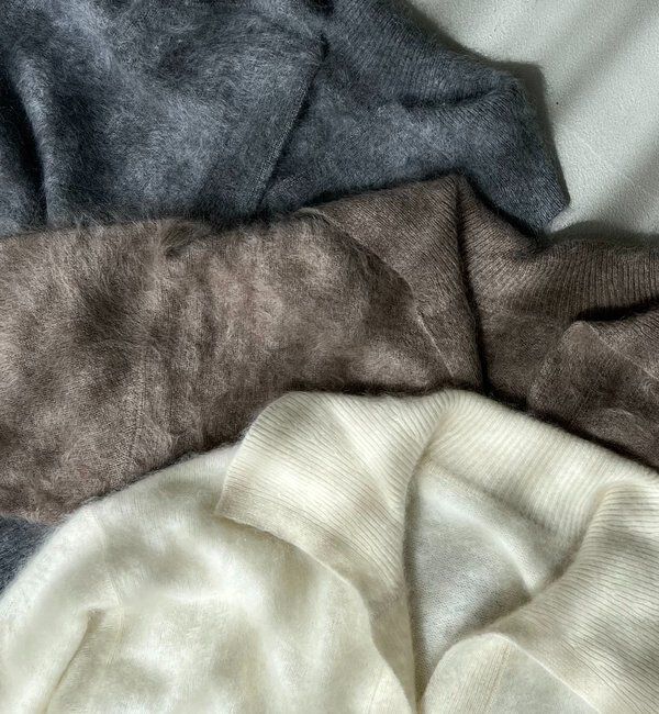  「【上質な着心地】WOOL100ミンクタッチカーディガン」|カーディガン|