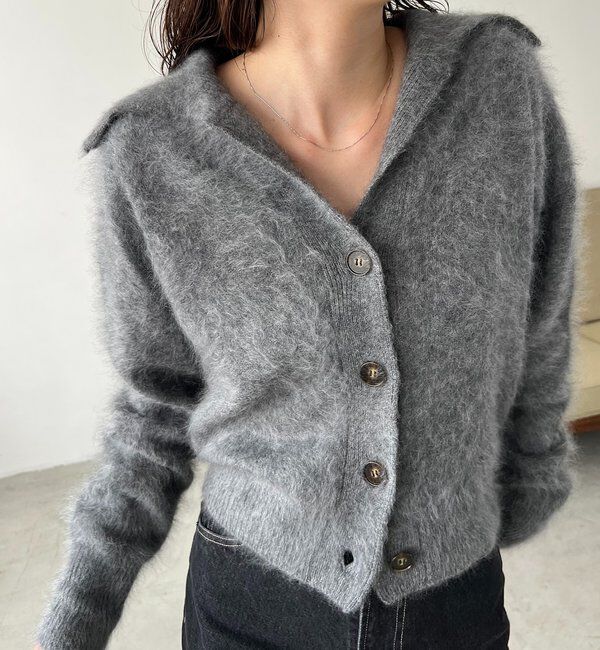  「【上質な着心地】WOOL100ミンクタッチカーディガン」|カーディガン|
