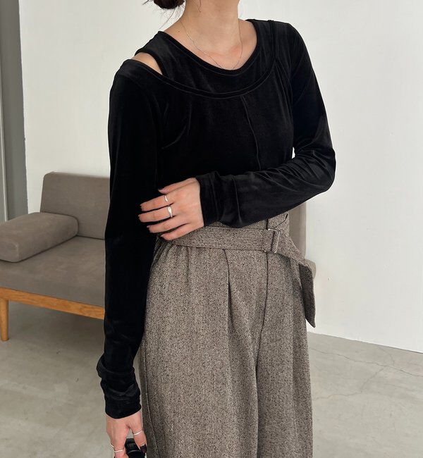  「レイヤードベロアTシャツ」|Tシャツ・カットソー|