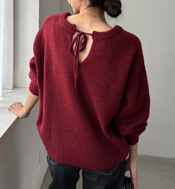  「【前後2WAY】もちふわ2WAYスキッパーニット」|ニット・セーター|