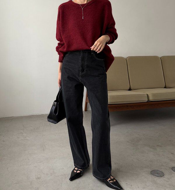  「【前後2WAY】もちふわ2WAYスキッパーニット」|ニット・セーター|