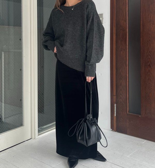  「【低身長サイズあり】ベロアIラインスカート」|スカート|
