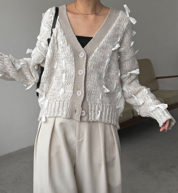  「リボンニットカーディガン」|カーディガン|