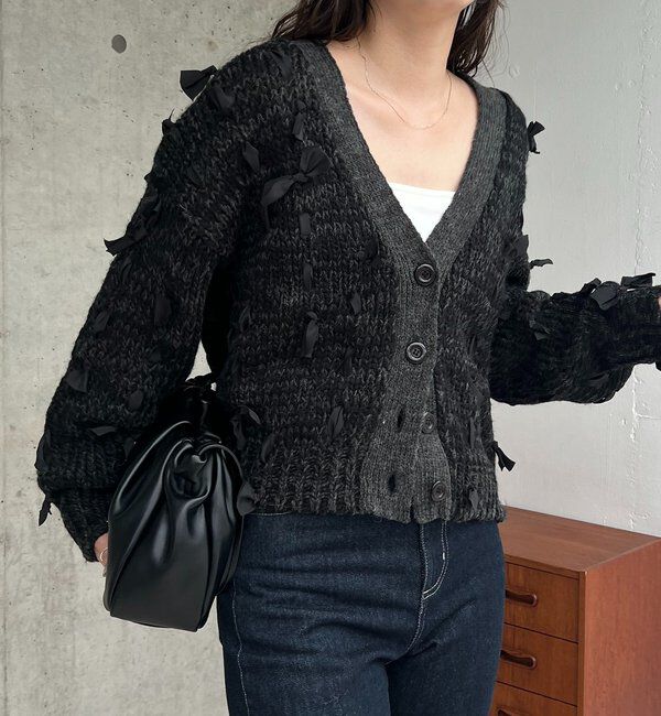  「リボンニットカーディガン」|カーディガン|