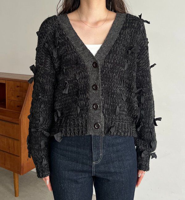  「リボンニットカーディガン」|カーディガン|