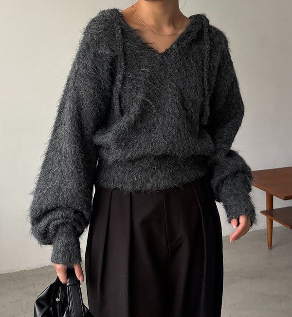  「シャギーニットフーディ」|ニット・セーター|