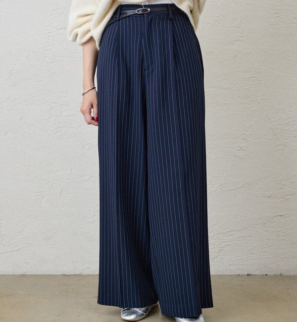  「ストライプウエストデザインパンツ」|チノ|