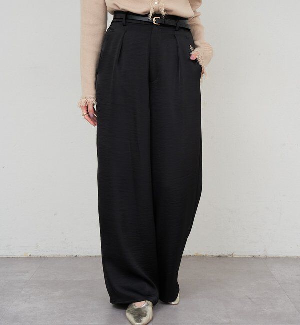  「サテンワイドパンツ」|チノ|