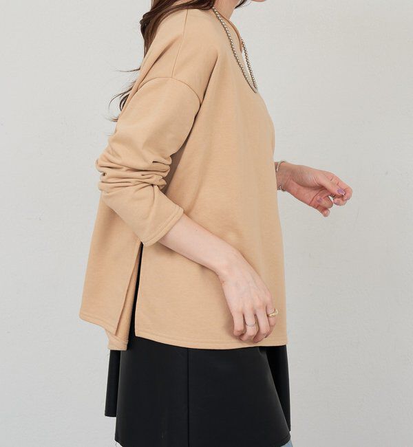  「サイドスリットオフショルスウェット」|Tシャツ・カットソー|