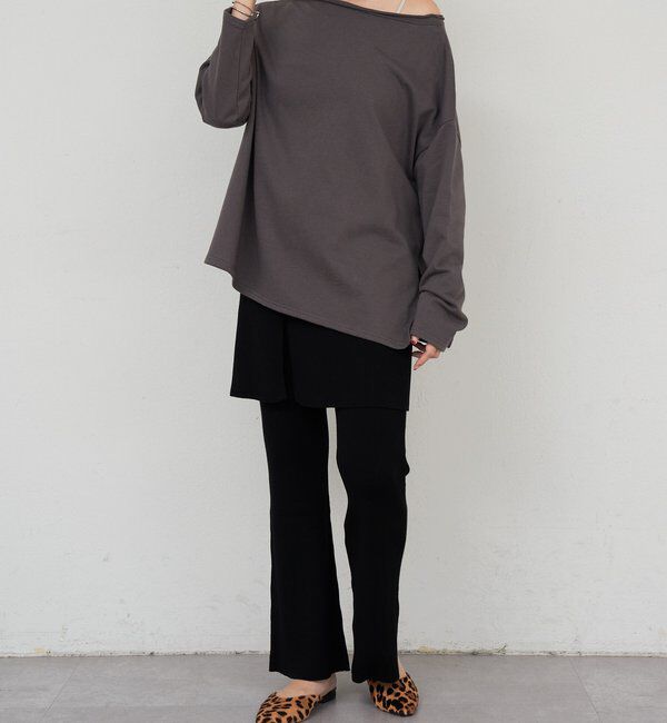  「サイドスリットオフショルスウェット」|Tシャツ・カットソー|
