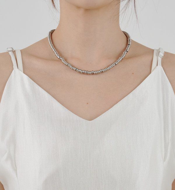  「裾レース切替サテンキャミワンピース」|ワンピース|