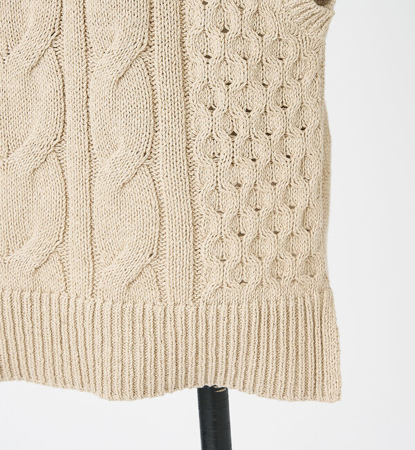 collex「コットンケーブル柄ベスト」|ベスト・ジレ|