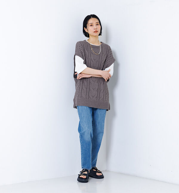 collex「コットンケーブル柄ベスト」|ベスト・ジレ|