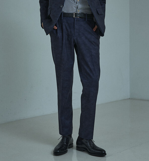 ABAHOUSE「【セットアップ対応】Down Fabric フェードスエード イージースラックス」|スラックス|ダークネイビー